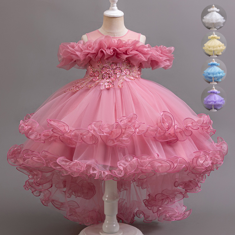 Baby Clothing Dresser - Ragazza fiore principessa paillettes matrimonio bambino